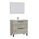 Waschbeckenunterschrank >ATHENA< (2er-Set) Spiegel, Alaska-Eiche - 80x80x45 (BxHxT)