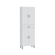 Hochschrank >ARUBA< in weiß glänzend -...