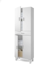 Hochschrank >ARUBA< in weiß glänzend - 60x182x29 (BxHxT)