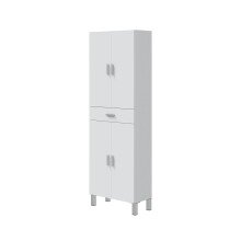 Hochschrank >ARUBA< in weiß glänzend - 60x182x29 (BxHxT)