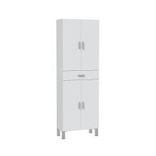 Hochschrank >ARUBA< in weiß glänzend -...