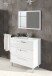 Badezimmer-Set >ATHENA< in weiß glänzend / Spiegel - 80x86x45 (BxHxT)