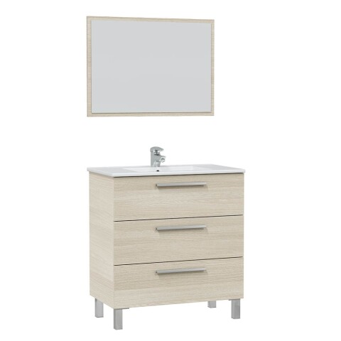 Waschbeckenunterschrank >ATHENA< in Eiche   - 80x86x45 (BxHxT)