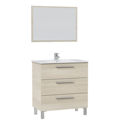 Waschbeckenunterschrank >ATHENA< in Eiche   - 80x86x45 (BxHxT)