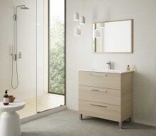 Waschbeckenunterschrank >ATHENA< in Eiche   - 80x86x45 (BxHxT)