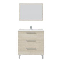 Waschbeckenunterschrank >ATHENA< in Eiche   - 80x86x45 (BxHxT)