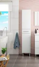 Hochschrank >ATHENA< in weiß glänzend -...