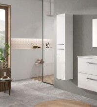 Hängeschrank >ATHENA< in Weiß lackiert / weiß glänzend - 30x150x25 (BxHxT)