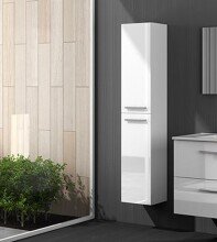 Hängeschrank >ATHENA< in Weiß lackiert / weiß glänzend - 30x150x25 (BxHxT)