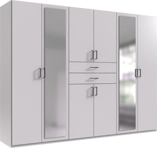 Drehtürenschrank >Dillingen< in WEISS - 270x208x58cm (BxHxT)
