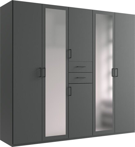 Drehtürenschrank >Dillingen< in GRAPHIT - 225x208x58cm (BxHxT)