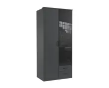 Drehtürenschrank >Soest< in GRAPHIT + GLAS...