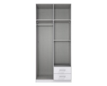 Drehtürenschrank >Soest< in GRAPHIT + GLAS SCHWARZ - 90x199x58cm (BxHxT)