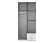 Drehtürenschrank >Soest< in GRAPHIT + GLAS SCHWARZ - 90x199x58cm (BxHxT)