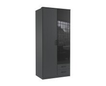 Drehtürenschrank >Soest< in GRAPHIT + GLAS...
