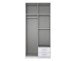Drehtürenschrank >Soest< in GRAPHIT + GLAS SCHWARZ - 90x199x58cm (BxHxT)