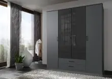 Drehtürenschrank >Soest< in GRAPHIT + GLAS...