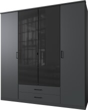 Drehtürenschrank >Soest< in GRAPHIT + GLAS...