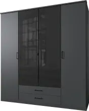 Drehtürenschrank >Soest< in GRAPHIT + GLAS...