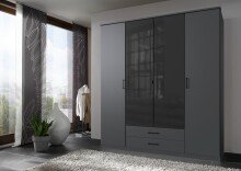 Drehtürenschrank >Soest< in GRAPHIT + GLAS...