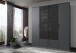 Drehtürenschrank >Soest< in GRAPHIT + GLAS SCHWARZ - 180x199x58cm (BxHxT)