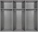 Schwebetürenschrank >Minden< in HICKORY OAK DEKOR / STEEL - 270x208x65cm (B/H/T)
