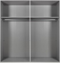 Schwebetürenschrank >Minden< in WEISS + RAW STEEL - 225x208x65cm (BxHxT)