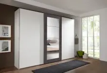Schwebetürenschrank >Minden< in WEISS + RAW...