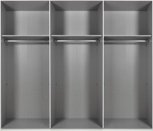 Schwebetürenschrank >Minden< in WEISS + RAW STEEL - 270x208x65cm (BxHxT)