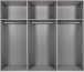 Schwebetürenschrank >Minden< in WEISS + RAW STEEL - 270x208x65cm (BxHxT)