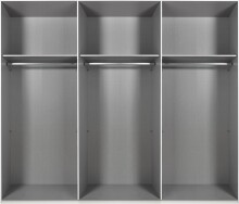 Schwebetürenschrank >Minden< in WEISS + RAW STEEL - 270x208x65cm (BxHxT)