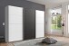 Schwebetürenschrank >Minden< in WEISS + RAW STEEL - 270x208x65cm (BxHxT)