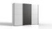 Schwebetürenschrank >Minden< in WEISS + RAW STEEL - 270x208x65cm (BxHxT)