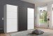 Schwebetürenschrank >Minden< in WEISS + RAW STEEL - 270x208x65cm (BxHxT)