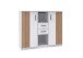 Highboard >Rügen< in WEISS + AKUSTIKLAMELLEN ARTISAN NB - 122x105x40cm (BxHxT)