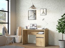 Schreibtisch >MODULTRICK< in Artisan Eiche Dekor / Grau - 110x72,7x52,7cm B/H/T