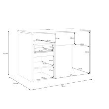 Schreibtisch >MODULTRICK< in Artisan Eiche Dekor / Grau - 110x72,7x52,7cm B/H/T