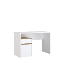 Schreibtisch >MODULTRICK< in Weiss / Artisan Eiche Dekor - 110x72,7x52,7cm (BxHxT)