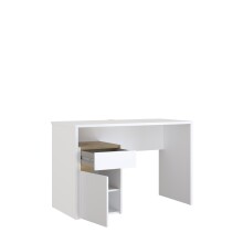 Schreibtisch >MODULTRICK< in Weiss / Artisan Eiche Dekor - 110x72,7x52,7cm (BxHxT)