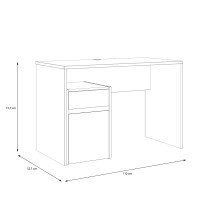 Schreibtisch >MODULTRICK< in Weiss / Artisan Eiche Dekor - 110x72,7x52,7cm (BxHxT)