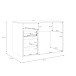 Schreibtisch >MODULTRICK< in Weiss / Artisan Eiche Dekor - 110x72,7x52,7cm (BxHxT)