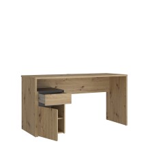 Schreibtisch >MODULTRICK< in Artisan Eiche Dekor / Grau - 140x72,7x52,7cm B/H/T