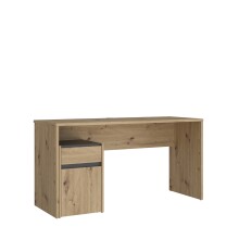 Schreibtisch >MODULTRICK< in Artisan Eiche Dekor / Grau - 140x72,7x52,7cm B/H/T