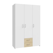 Drehtürenschrank >ECONOBOX< in Weiss  / Puccini Eiche  - 119,4x190,5x54,4 (BxHxT)