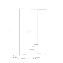 Drehtürenschrank >ECONOBOX< in Weiss  / Puccini Eiche  - 119,4x190,5x54,4 (BxHxT)