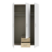 Drehtürenschrank >ECONOBOX< in Weiss  / Puccini Eiche  - 119,4x190,5x54,4 (BxHxT)