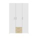Drehtürenschrank >ECONOBOX< in Weiss  / Puccini Eiche  - 119,4x190,5x54,4 (BxHxT)