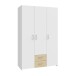 Drehtürenschrank >ECONOBOX< in Weiss  / Puccini Eiche  - 119,4x190,5x54,4 (BxHxT)