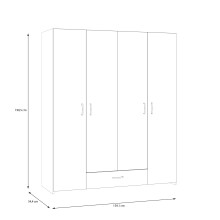 Drehtürenschrank >ECONOBOX< in Weiss  - 159,1x190,5x54,4cm (BxHxT)