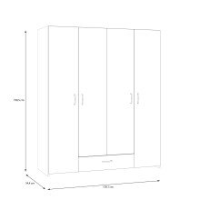 Drehtürenschrank >ECONOBOX< in Weiss  - 159,1x190,5x54,4cm (BxHxT)
